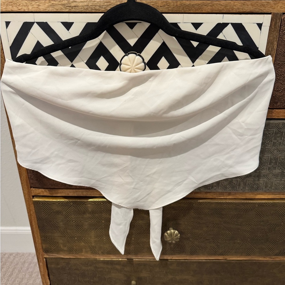 Amanda Uprichard White Scarf Shirt